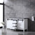 Lexora -  Marsyas 60" White Double Vanity - Grey Quartz Top - White Square Sinks  no Mirror - LM342260DAAS000