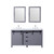 Lexora -  Marsyas 60" Dark Grey Double Vanity - White Carrara Marble Top - White Square Sinks  24" Mirrors w/ Faucets - LM342260DBBSM24F