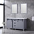 Lexora -  Marsyas 60" Dark Grey Double Vanity - White Carrara Marble Top - White Square Sinks  24" Mirrors w/ Faucets - LM342260DBBSM24F
