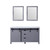 Lexora -  Marsyas 60" Dark Grey Double Vanity - White Carrara Marble Top - White Square Sinks  24" Mirrors - LM342260DBBSM24