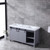 Lexora -  Marsyas 60" Dark Grey Double Vanity - White Carrara Marble Top - White Square Sinks  no Mirror - LM342260DBBS000