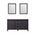 Lexora -  Marsyas 60" Brown Double Vanity - White Quartz Top - White Square Sinks  24" Mirrors - LM342260DCCSM24