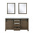 Lexora -  Marsyas 60" Rustic Brown Double Vanity - White Quartz Top - White Square Sinks  24" Mirrors - LM342260DKCSM24