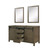 Lexora -  Marsyas 60" Rustic Brown Double Vanity - no Top  24" Mirrors - LM342260DK00M24