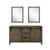 Lexora -  Marsyas 60" Rustic Brown Double Vanity - no Top  24" Mirrors - LM342260DK00M24