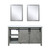 Lexora -  Marsyas 60" Ash Grey Double Vanity - White Quartz Top - White Square Sinks  24" Mirrors - LM342260DHCSM24