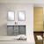 Lexora -  Marsyas 60" Ash Grey Double Vanity - White Quartz Top - White Square Sinks  24" Mirrors - LM342260DHCSM24