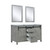 Lexora -  Marsyas 60" Ash Grey Double Vanity - no Top  24" Mirrors - LM342260DH00M24