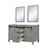 Lexora -  Marsyas 60" Ash Grey Double Vanity - no Top  24" Mirrors - LM342260DH00M24