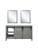 Lexora -  Marsyas 60" Ash Grey Double Vanity - no Top  24" Mirrors - LM342260DH00M24