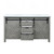 Lexora -  Marsyas 60" Ash Grey Double Vanity - White Quartz Top - White Square Sinks  no Mirror - LM342260DHCS000