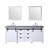 Lexora -  Marsyas 80" White Double Vanity - Grey Quartz Top - White Square Sinks  30" Mirrors w/ Faucets - LM342280DAASM30F