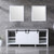 Lexora -  Marsyas 80" White Double Vanity - Grey Quartz Top - White Square Sinks  30" Mirrors w/ Faucets - LM342280DAASM30F