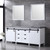 Lexora -  Marsyas 80" White Double Vanity - Grey Quartz Top - White Square Sinks  30" Mirrors - LM342280DAASM30