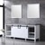 Lexora -  Marsyas 80" White Double Vanity - Grey Quartz Top - White Square Sinks  30" Mirrors - LM342280DAASM30