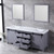 Lexora -  Marsyas 80" Dark Grey Double Vanity - White Carrara Marble Top - White Square Sinks  30" Mirrors w/ Faucets - LM342280DBBSM30F