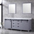 Lexora -  Marsyas 80" Dark Grey Double Vanity - White Carrara Marble Top - White Square Sinks  30" Mirrors w/ Faucets - LM342280DBBSM30F