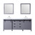 Lexora -  Marsyas 80" Dark Grey Double Vanity - White Carrara Marble Top - White Square Sinks  30" Mirrors w/ Faucets - LM342280DBBSM30F