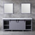 Lexora -  Marsyas 80" Dark Grey Double Vanity - White Carrara Marble Top - White Square Sinks  30" Mirrors w/ Faucets - LM342280DBBSM30F