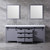 Lexora -  Marsyas 80" Dark Grey Double Vanity - White Carrara Marble Top - White Square Sinks  30" Mirrors w/ Faucets - LM342280DBBSM30F