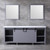 Lexora -  Marsyas 80" Dark Grey Double Vanity - White Carrara Marble Top - White Square Sinks  30" Mirrors - LM342280DBBSM30