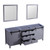 Lexora -  Marsyas 80" Dark Grey Double Vanity - no Top  30" Mirrors - LM342280DB00M30