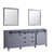 Lexora -  Marsyas 80" Dark Grey Double Vanity - no Top  30" Mirrors - LM342280DB00M30