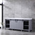 Lexora -  Marsyas 80" Dark Grey Double Vanity - White Carrara Marble Top - White Square Sinks  no Mirror - LM342280DBBS000