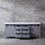Lexora -  Marsyas 80" Dark Grey Double Vanity - White Carrara Marble Top - White Square Sinks  no Mirror - LM342280DBBS000