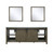 Lexora -  Marsyas 80" Rustic Brown Double Vanity - White Quartz Top - White Square Sinks  30" Mirrors - LM342280DKCSM30