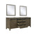 Lexora -  Marsyas 80" Rustic Brown Double Vanity - no Top  30" Mirrors - LM342280DK00M30