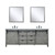 Lexora -  Marsyas 80" Ash Grey Double Vanity Ash Grey - White Quartz Top - White Square Sinks  30" Mirrors w/ Faucets - LM342280DHCSM30F