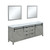 Lexora -  Marsyas 80" Ash Grey Double Vanity Ash Grey - White Quartz Top - White Square Sinks  30" Mirrors - LM342280DHCSM30