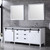 Lexora -  Marsyas 84" White Double Vanity - Grey Quartz Top - White Square Sinks  34" Mirrors w/ Faucets - LM342284DAASM34F