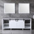Lexora -  Marsyas 84" White Double Vanity - Grey Quartz Top - White Square Sinks  34" Mirrors - LM342284DAASM34