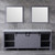 Lexora -  Marsyas 84" Dark Grey Double Vanity - White Carrara Marble Top - White Square Sinks  34" Mirrors w/ Faucets - LM342284DBBSM34F