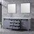 Lexora -  Marsyas 84" Dark Grey Double Vanity - White Carrara Marble Top - White Square Sinks  34" Mirrors - LM342284DBBSM34