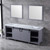 Lexora -  Marsyas 84" Dark Grey Double Vanity - White Carrara Marble Top - White Square Sinks  34" Mirrors - LM342284DBBSM34