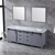 Lexora -  Marsyas 84" Dark Grey Double Vanity - White Carrara Marble Top - White Square Sinks  34" Mirrors - LM342284DBBSM34