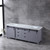 Lexora -  Marsyas 84" Dark Grey Double Vanity - White Carrara Marble Top - White Square Sinks  no Mirror - LM342284DBBS000