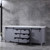 Lexora -  Marsyas 84" Dark Grey Double Vanity - White Carrara Marble Top - White Square Sinks  no Mirror - LM342284DBBS000