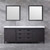 Lexora -  Marsyas 84" Brown Double Vanity - White Quartz Top - White Square Sinks  34" Mirrors - LM342284DCCSM34