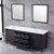 Lexora -  Marsyas 84" Brown Double Vanity - White Quartz Top - White Square Sinks  34" Mirrors - LM342284DCCSM34