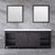 Lexora -  Marsyas 84" Brown Double Vanity - White Quartz Top - White Square Sinks  34" Mirrors - LM342284DCCSM34
