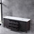 Lexora -  Marsyas 84" Brown Double Vanity - White Quartz Top - White Square Sinks  no Mirror - LM342284DCCS000