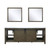 Lexora -  Marsyas 84" Rustic Brown Double Vanity - White Quartz Top - White Square Sinks  34" Mirrors - LM342284DKCSM34