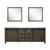 Lexora -  Marsyas 84" Rustic Brown Double Vanity - White Quartz Top - White Square Sinks  34" Mirrors - LM342284DKCSM34