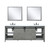 Lexora -  Marsyas 84" Ash Grey Double Vanity - White Quartz Top - White Square Sinks  34" Mirrors w/ Faucets - LM342284DHCSM34F