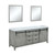 Lexora -  Marsyas 84" Ash Grey Double Vanity - White Quartz Top - White Square Sinks  34" Mirrors - LM342284DHCSM34