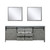 Lexora -  Marsyas 84" Ash Grey Double Vanity - White Quartz Top - White Square Sinks  34" Mirrors - LM342284DHCSM34